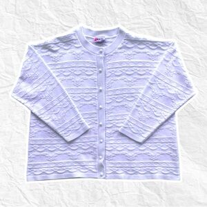 Grace white grandma core vintage cardigan